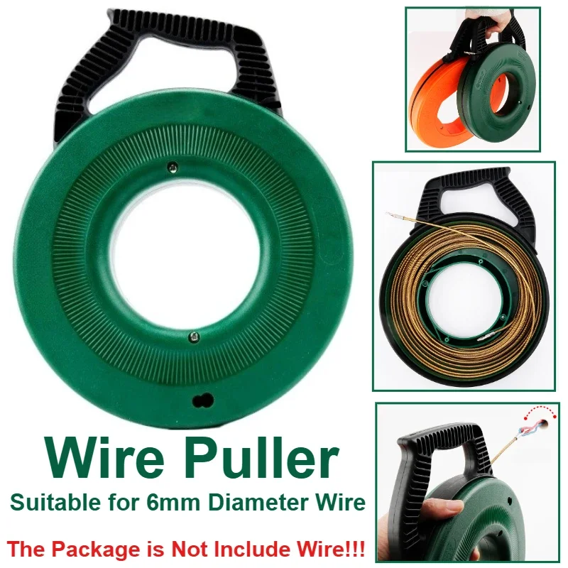 Wire/Fish Tape/Cable Puller Organizing Tool with Handle Easy To Carry Cable Reel for Threading Tools and Wall-Penetrating Cables