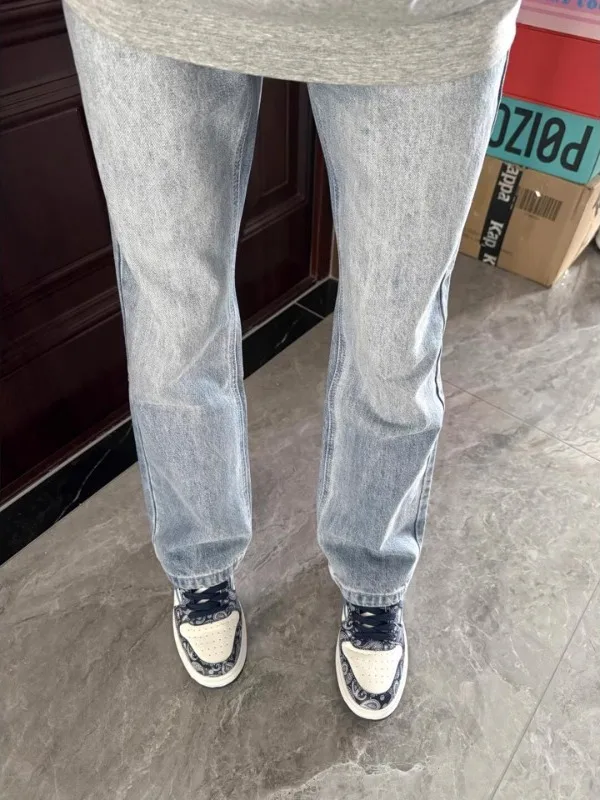 

Мужские джинсы Cleanfit: весенние, прямые, в стиле High Street, с эффектом стройности, американского кроя, повседневные, свободные