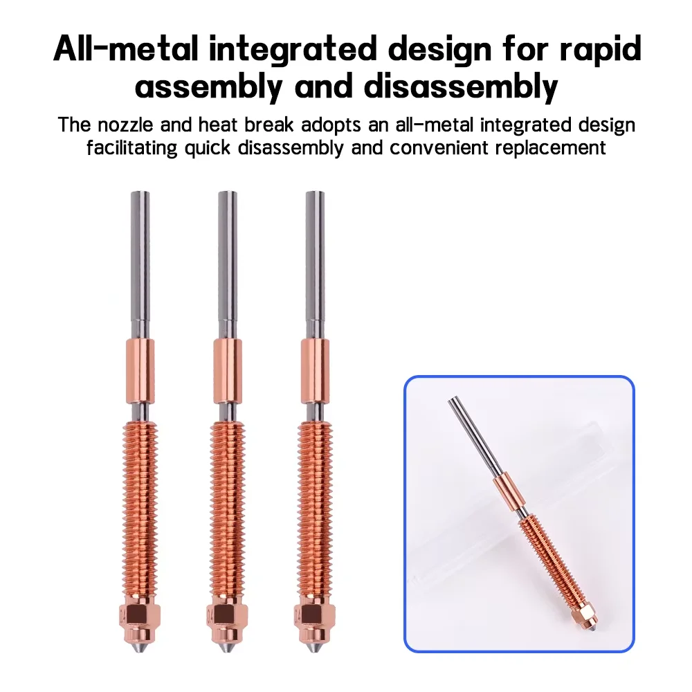

Quick-Swap Hardened Steel Nozzle Kit For Creality K1C Nozzles All-metal Design For Creality K1C/MAX 3D Printer Accessories