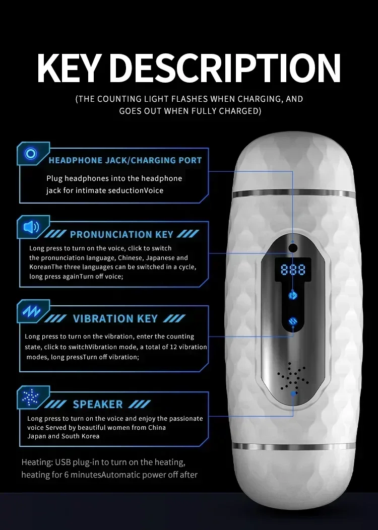 Automatic Sucking Double Headed Count Male Sex Toys Masturbator Cup for Man Real Pussy Vagina Equipment Machine Adult Men Goods - Image 5