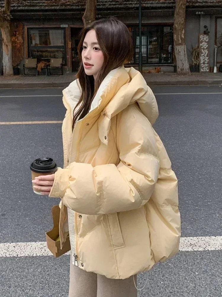 2026 Winter New Style Short Cotton Coat Women Clothing Loose Fit Thickened Petite Cotton Jacket Cold Protection Bread Parkas