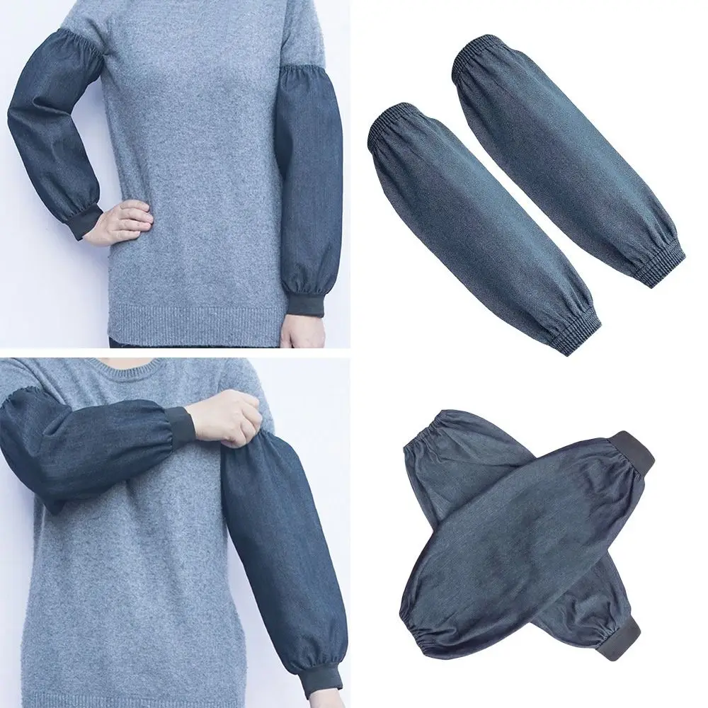 Dark Blue Arm Protective Sleeves Wear Resistant Thickened Denim Oversleeves Labour Protection Appliance Welder Protection