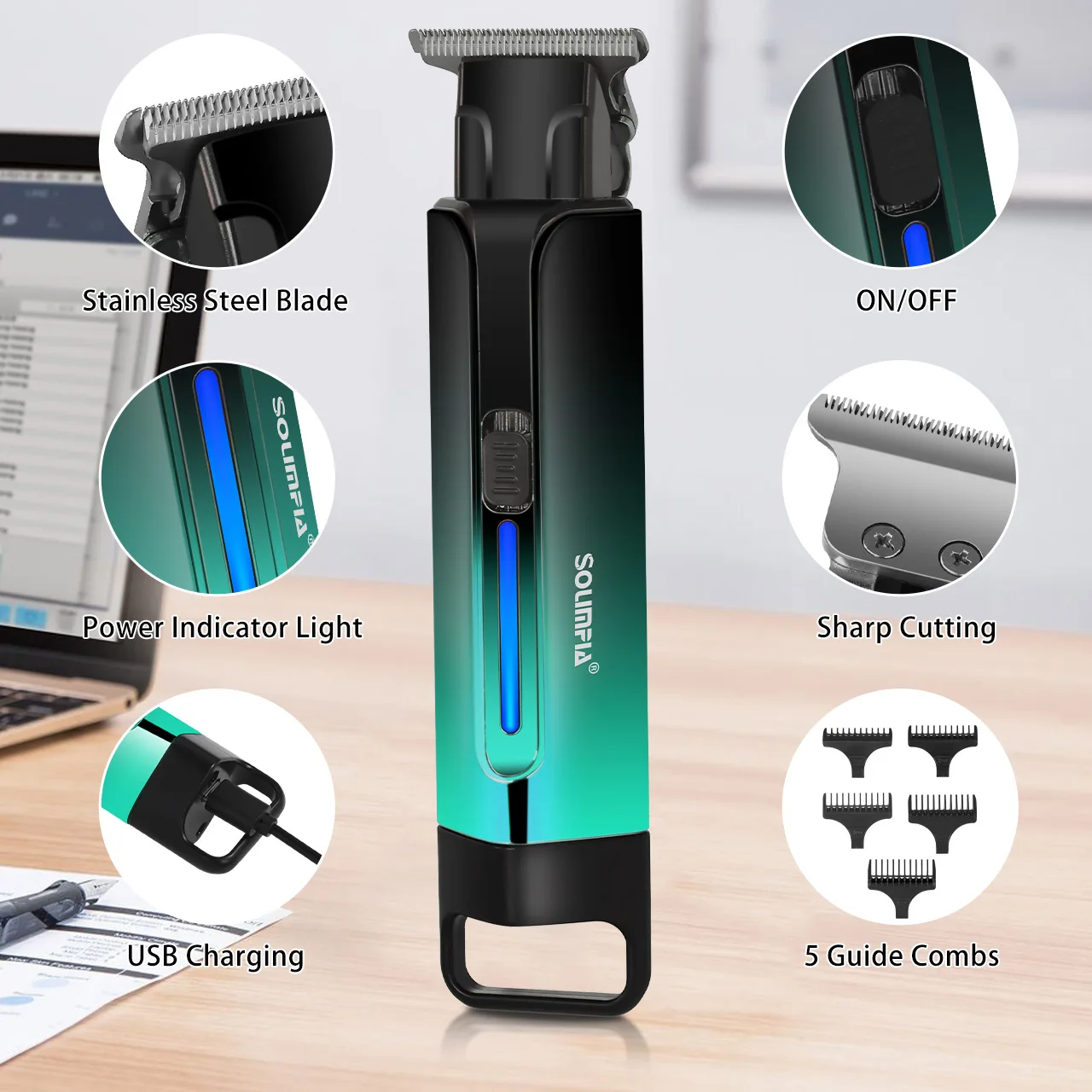 Solimpia Men's Vintage Electric Hair Clipper Barber Shop Hairdressing Sculpture Electric Pusher Home Use Hair Trimmer