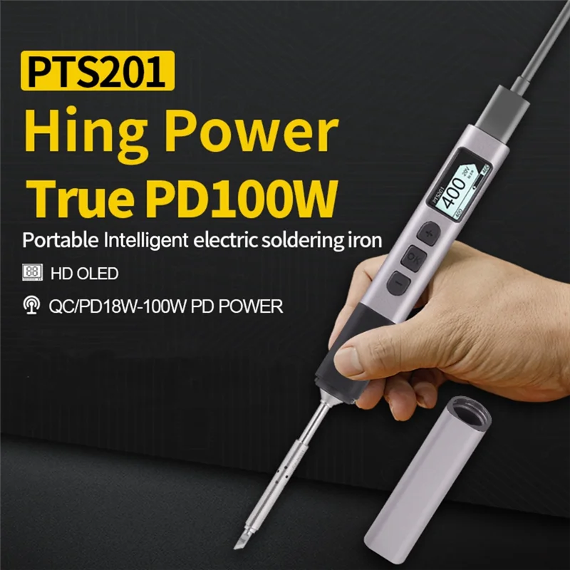 

ABVG-PTS201 PD 100W Smart Soldering Iron Portable Solder Station PID Temperature Control For Electronic DIY Repair BC2