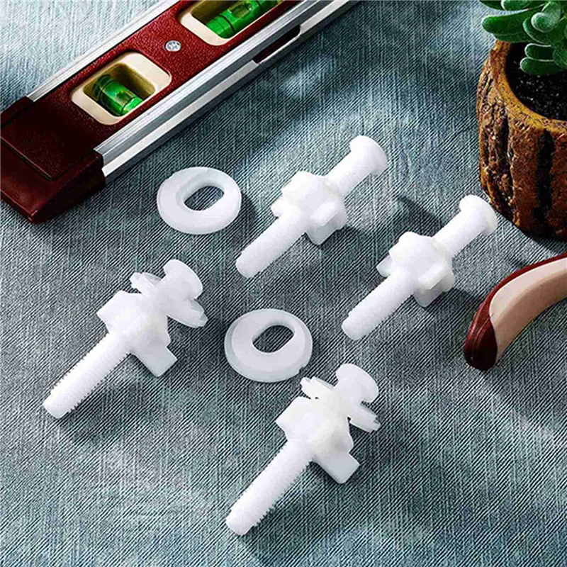 

ABSE-16PCS Болты для петель сиденья унитаза с пластиковыми гайками и шайбами Комплект запасных частей для сиденья унитаза