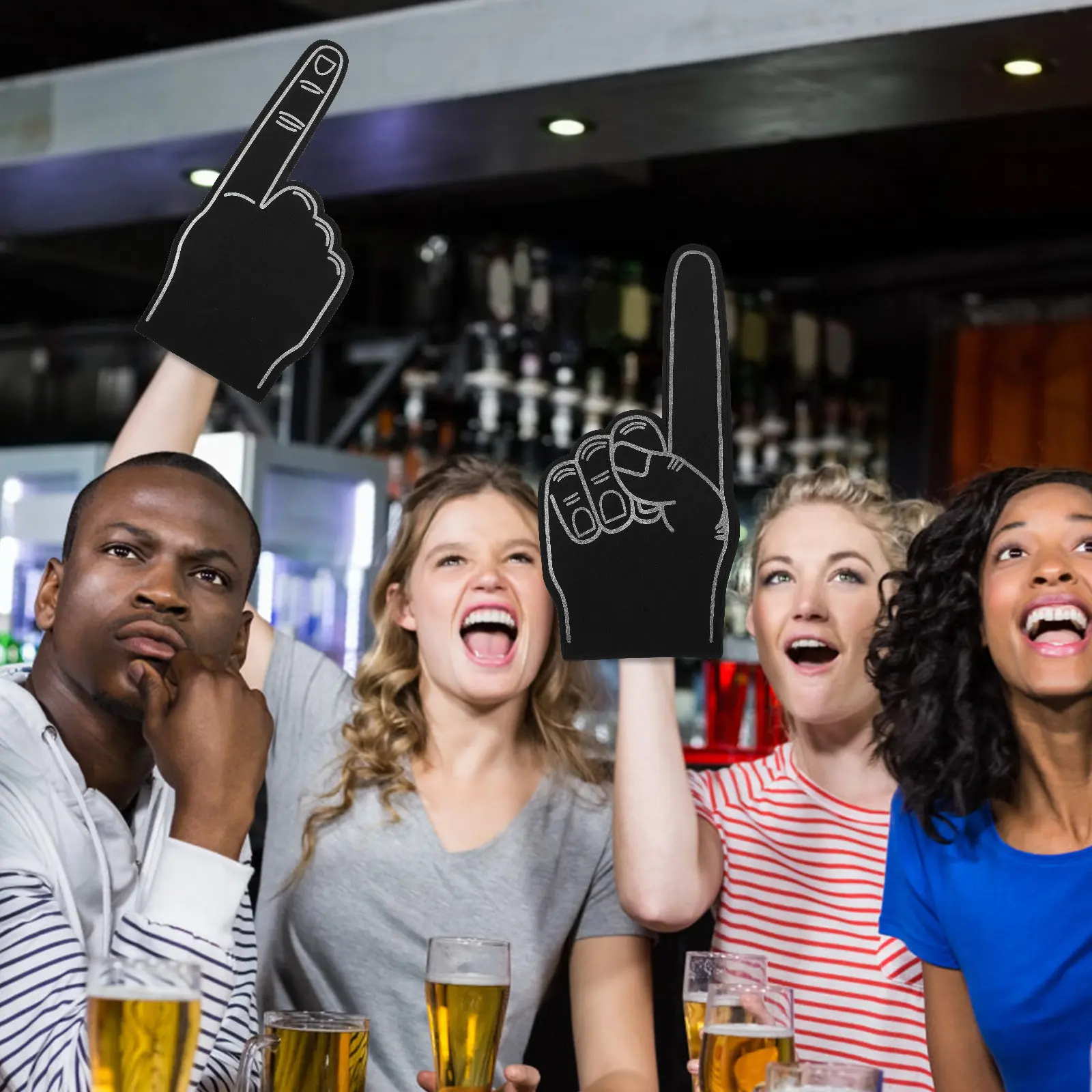 3Pcs Foams Fingers Creative Reusable Cheerleading Hands Sports Event Props Noise Maker Party Accessories Sports Fan Supplies