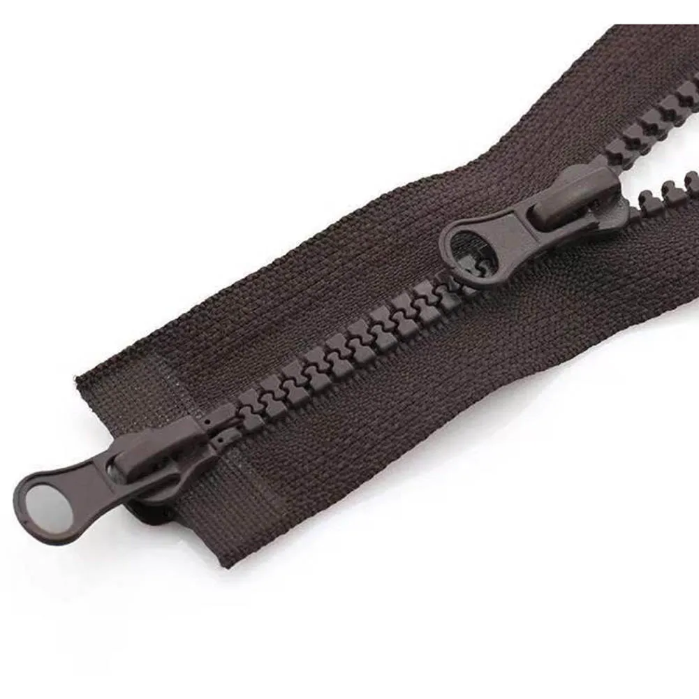 Double Slider Fastener 2 Way Chunky Zip Length 50cm Open End Double Slider Resin Smooth Operation Strong Fastener