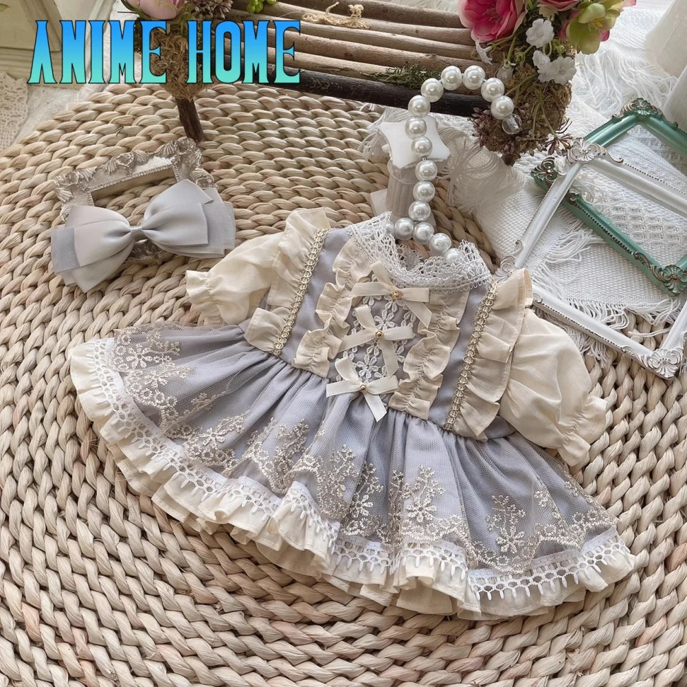 

Original Handmade Lolita Retro Suit For 10cm 15cm 20cm 40cm Doll Toy Blue Skirt Clothes Costume Cosplay Gift XM