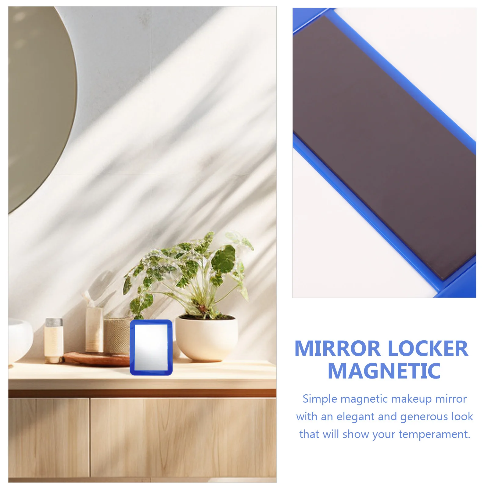 

Glass Magnetic Makeup Mirror Office Vanity Mirrors Plastic for Dressing Table Small