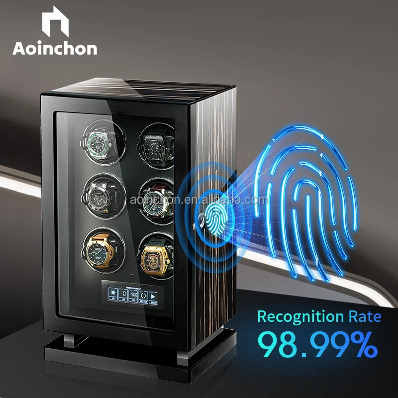 Watch Winder Automatic Winding Machine Watch Storage Box Advanced Watch Display Case with Fingerprint Unlock