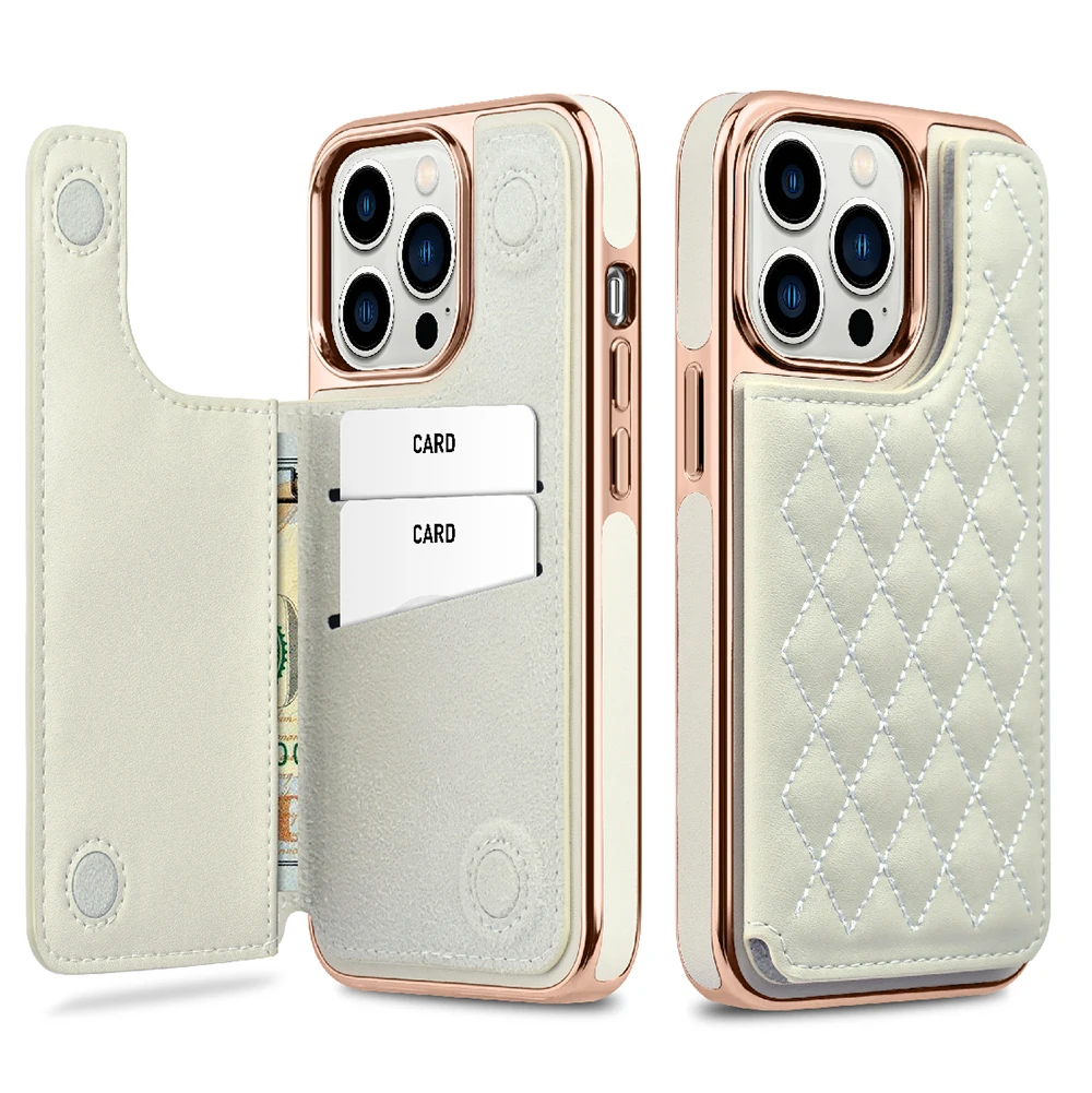 ONEGIF Lurxury Wallet Phone Case with Card Holder kickstand for iPhone 15 Pro Max 14 13 12 Protective Cellphone Cover