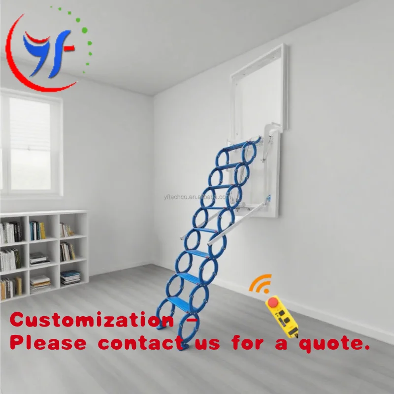 

Customize.High Quality Indoor 3.5 Meter Sliding Telescopic Ladder Aluminium Alloy Attic Stairs