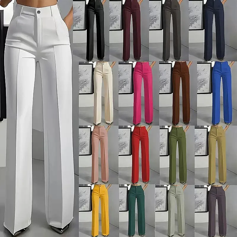 High Waist Straight Leg Trousers Women Dress Pants Flowy Suit Pants Spring Summer Jumpsuit
