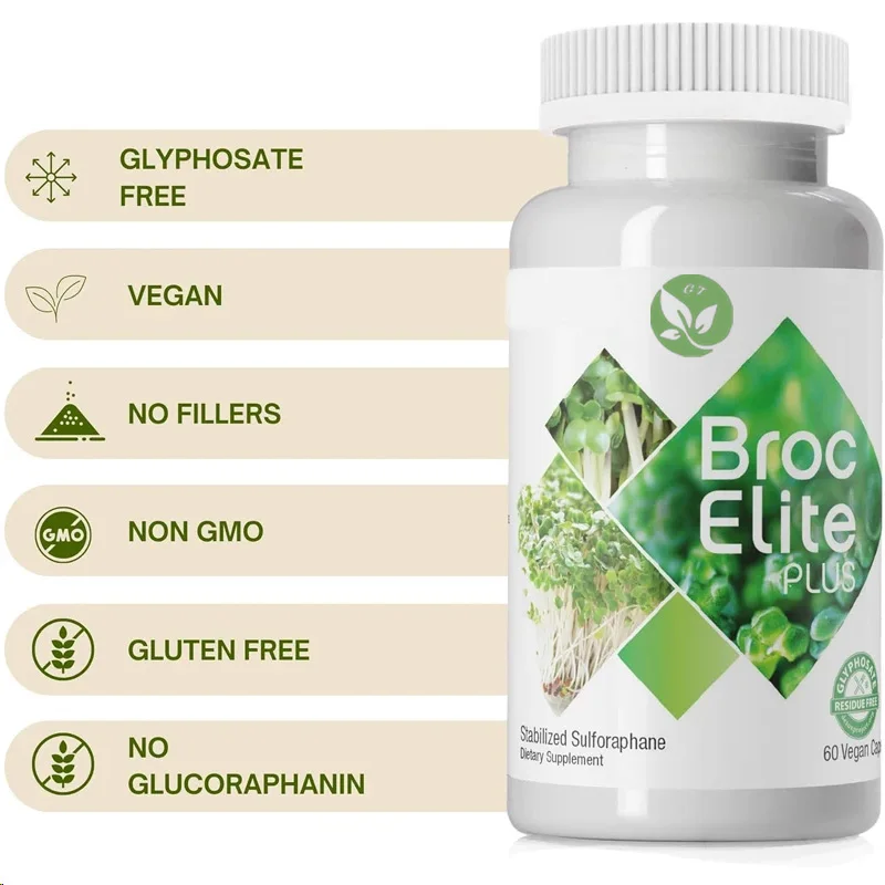 Broccoli Supplement, Containing Stable Sulfate Extract || Zero Residual Glycyrrhizin || 60 Vegetable Capsules