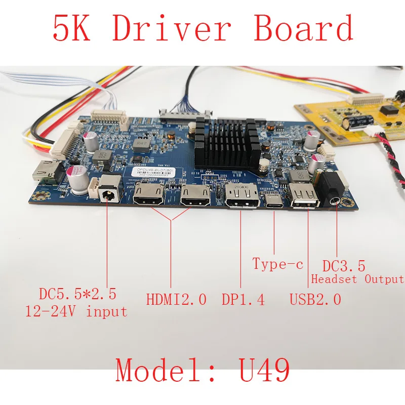 

New 27 '' iMac A1419 A2115 5K LCD Controller DP Type-c U49 Driver Board DIY Monitor kit For LM270QQ1 LM270QQ2 screen