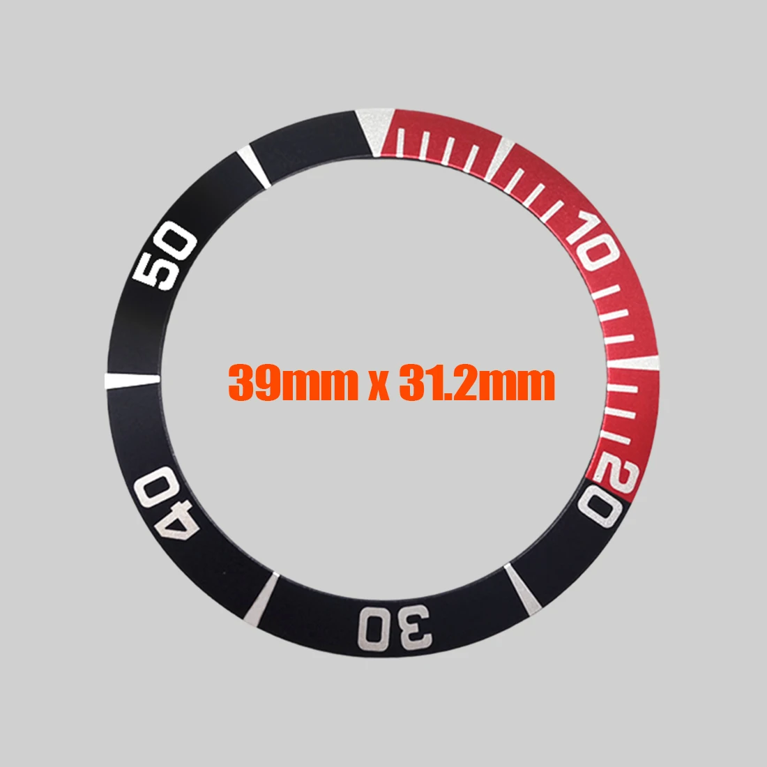 39x31.2mm Curved Aluminum Bezel Insert Fit for Seiko Watch Case NH35 NH36 Case Curved Bezel Insert Ring Spare Parts For Watches