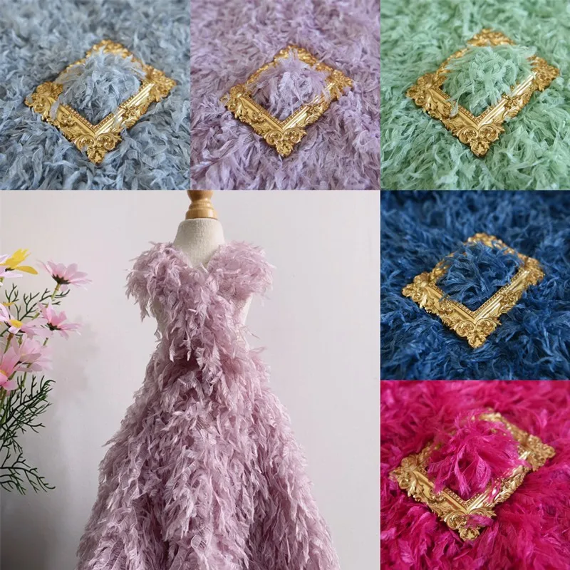 

Feather Fringe Tassels Dye Plush Cloth Fabric Body Pillow Children's Clothing Costume Designer for Dress Sewing Crafts Costumes