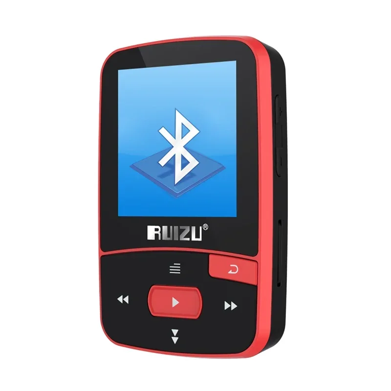 مشغل MP3 رياضي بلوتوث RUIZU X50 بمشبك 8 جيجابايت صغير مع دعم الشاشة FM والتسجيل والكتاب الإلكتروني والساعة وعداد الخطى سوني mp3 وكمان