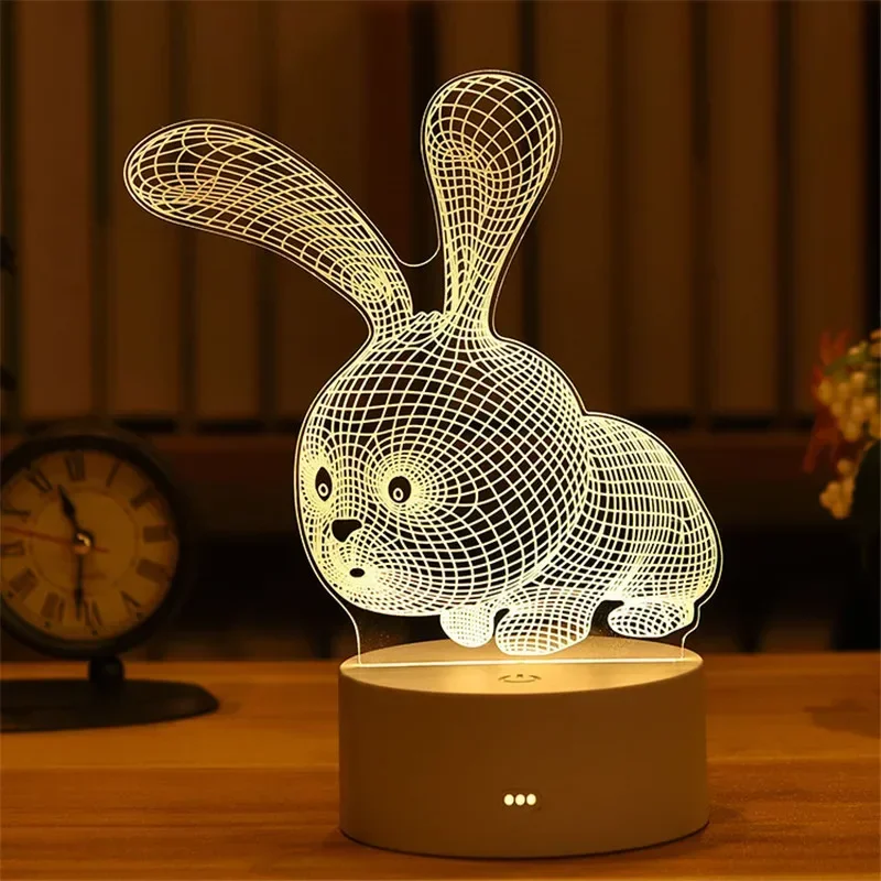 Romantic Love 3D Led Lamp for Home Kids Children\'s Night Light Wedding Decoration Birthday Party Valentine\'s Day Bedside Lamp