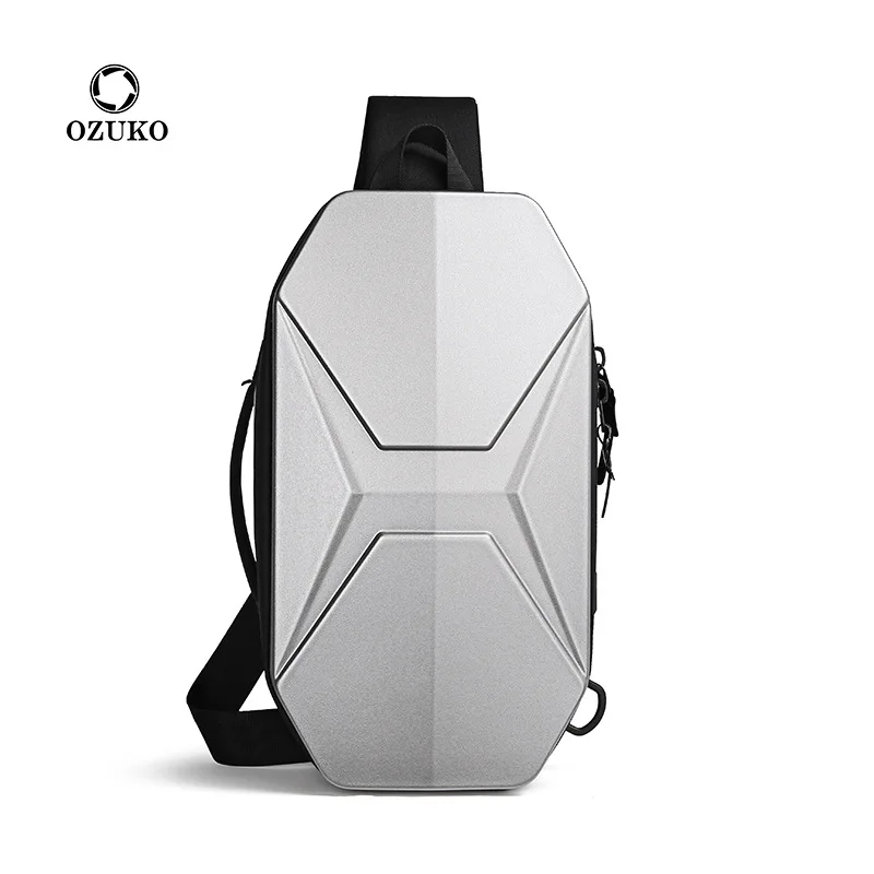 OZUKO, bolso de pecho antirrobo, bolsos de hombro impermeables para hombre, bolso bandolera de viaje corto a la moda para hombre, bolso cruzado con carga USB para adolescentes