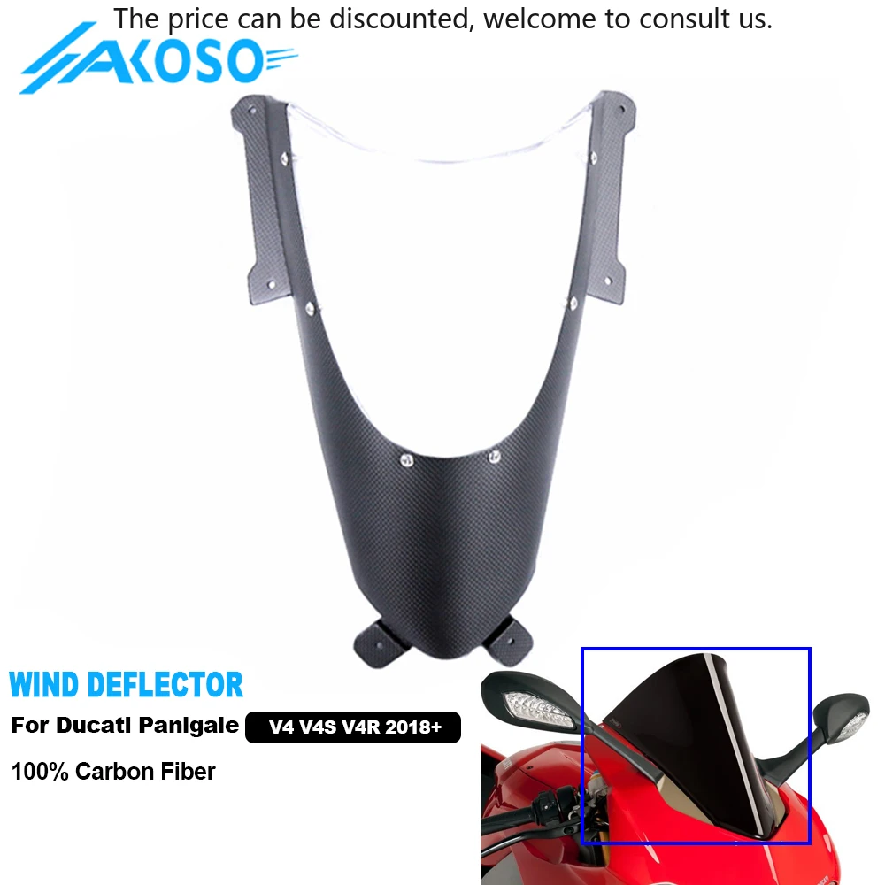 

AKOSO Panigale V4 Front Fairing Motorcycle Carbon Fiber Windshield Windscreen For Ducati Panigale V4 V4S V4R 2018+