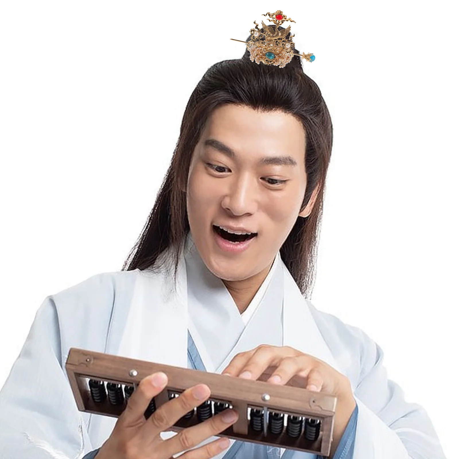 

Ancient Style Crane Crown Hairpin Gemstone Alloy Durable Craftsmanship Comfortable Wear Stage Performance Cosplay Hanfu