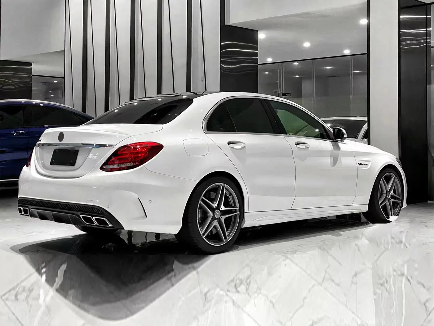 For Mercedes Benz C-Class W205 Modified to C63 AMG Style 2015-2021 Car Side Skirts