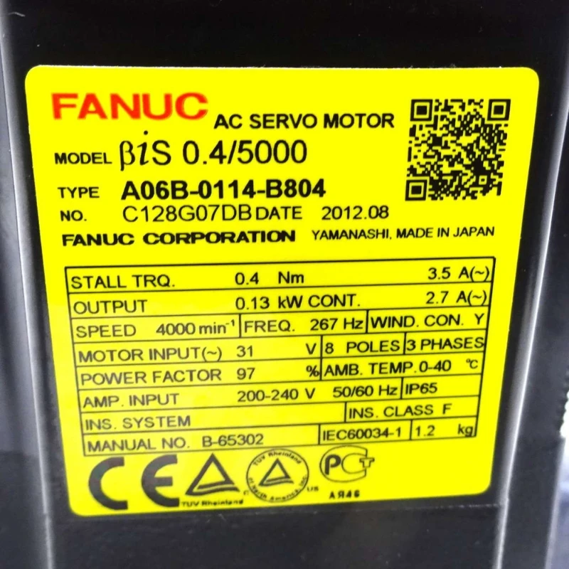 

Серводвигатель Fanuc A06B-0114-B804, проверен, исправен, в наличии.