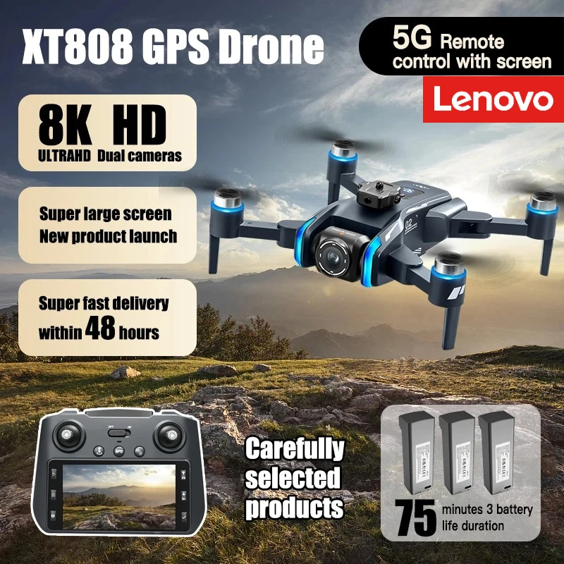 Lenovo XT808 GPS 8K Drone with HD Camera