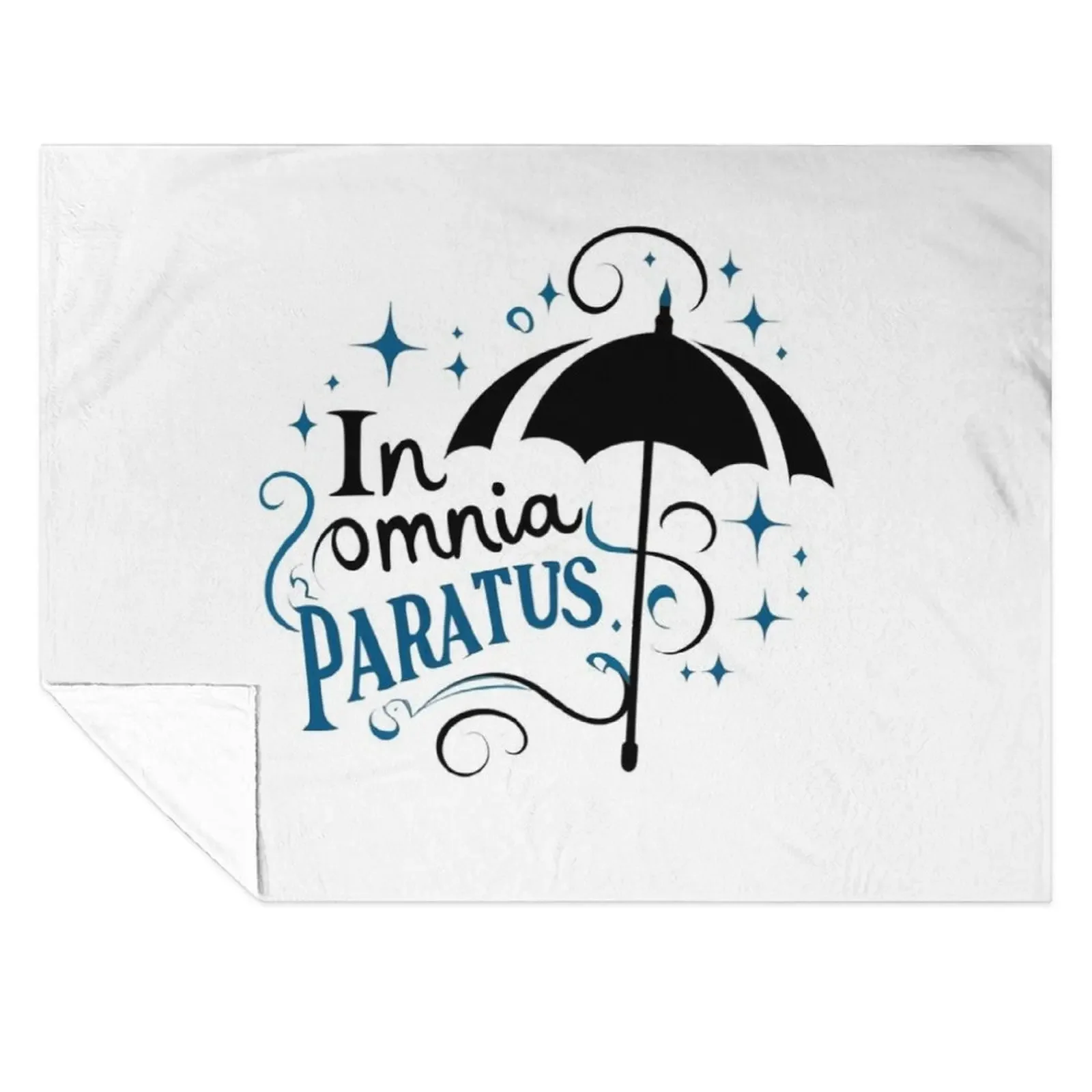 

In Omnia Paratus - Umbrella and Scarf II - Typography Throw Blanket Extra Large Throw for sofa Soft Plaid Camping Blankets