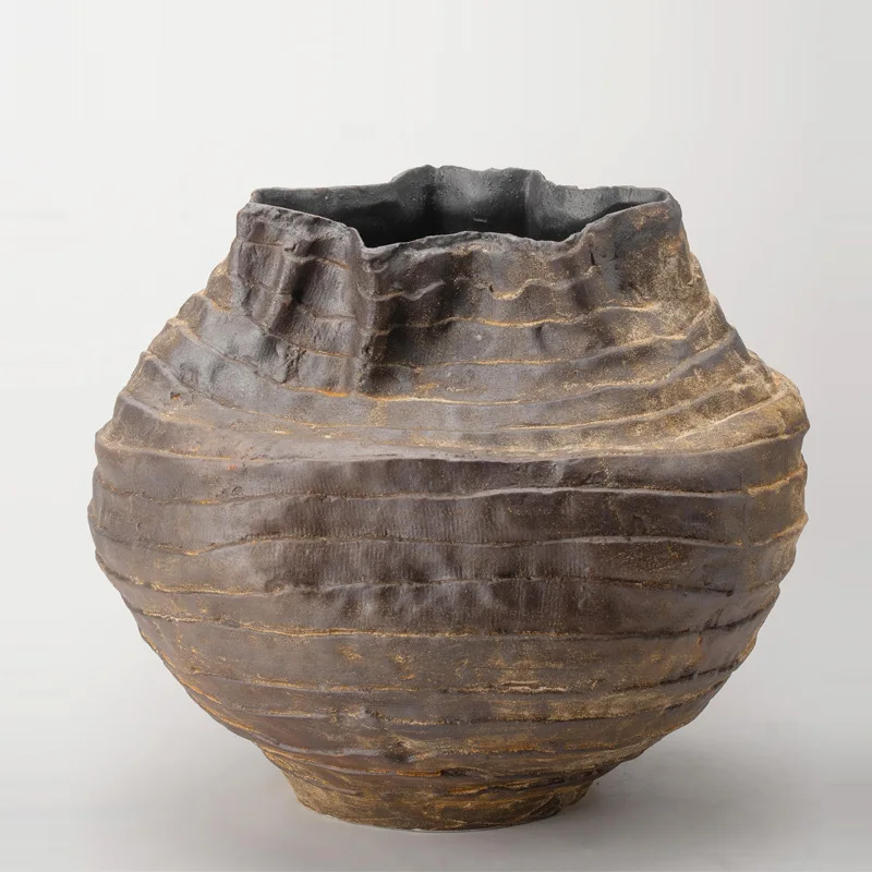 Wabi Sand medieval ceramic vase retro nostalgic handmade homestay model room zen advanced sense pottery pot flower arrangement