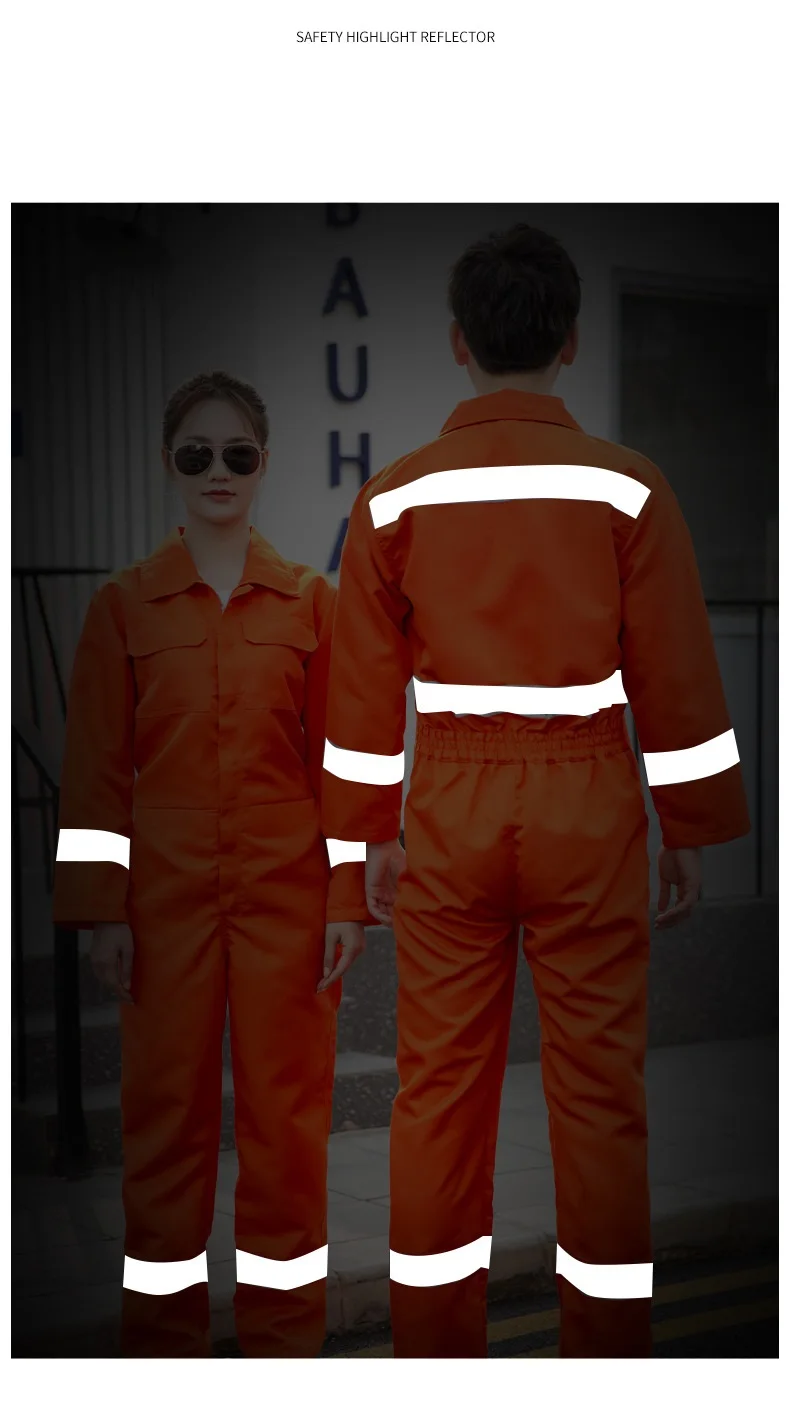 

Hi Vis Safety Work Clothing Reflective Stripe Worker Overall Mechanic Uniform Workshop Mechanical Repairman Overall Working Suit