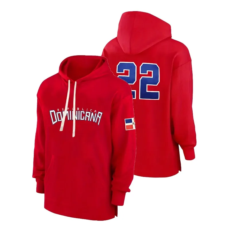 

Мужские флисовые толстовки DOMINICANA, футбольная толстовка с длинными рукавами и вышивкой, повседневная толстовка с капюшоном и карманами, мужская одежда