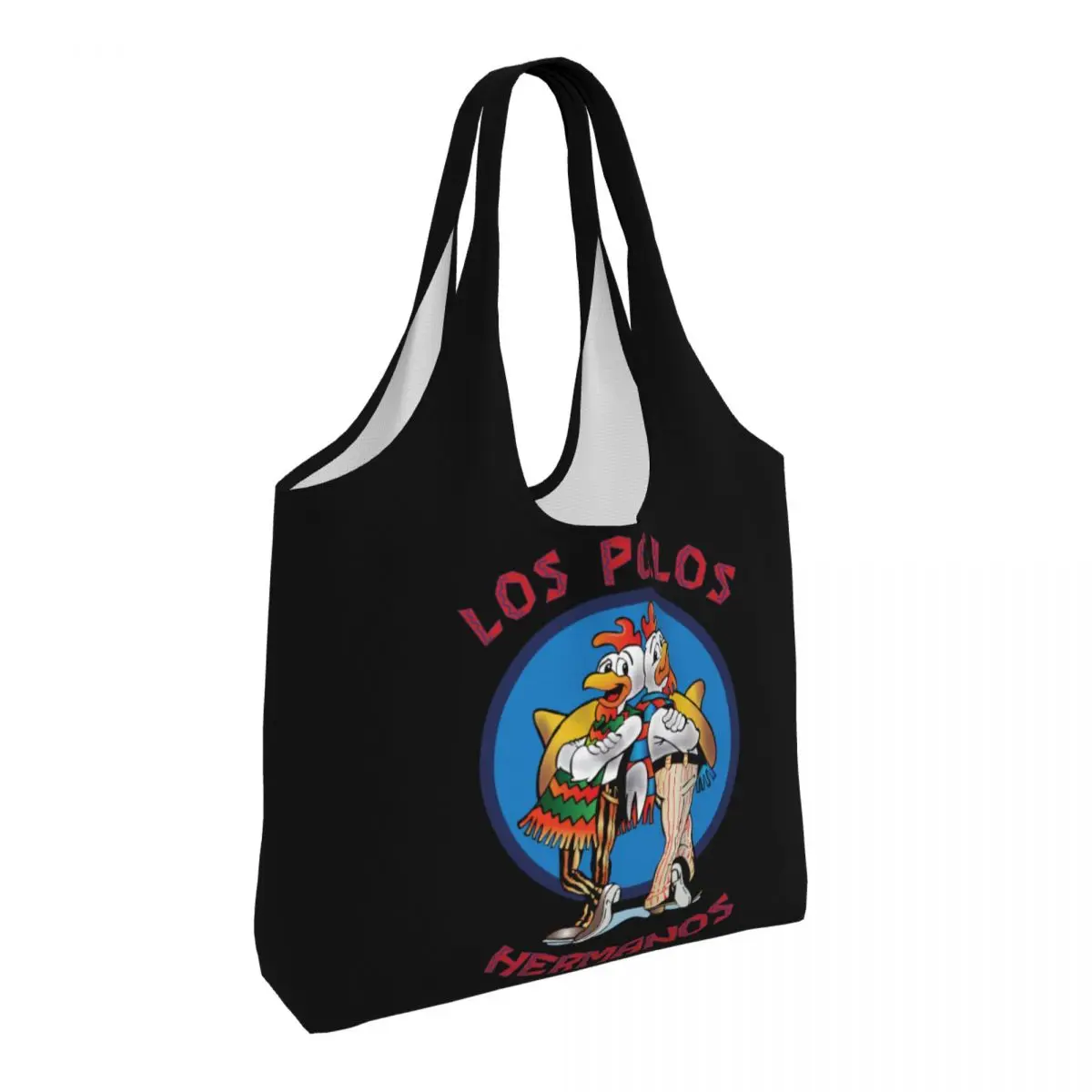 Kawaii Printed Funny Los Pollos Hermanos Tote Shopping Bag Recycling Canvas Shoulder Shopper Breaking Bad Bags Handbag