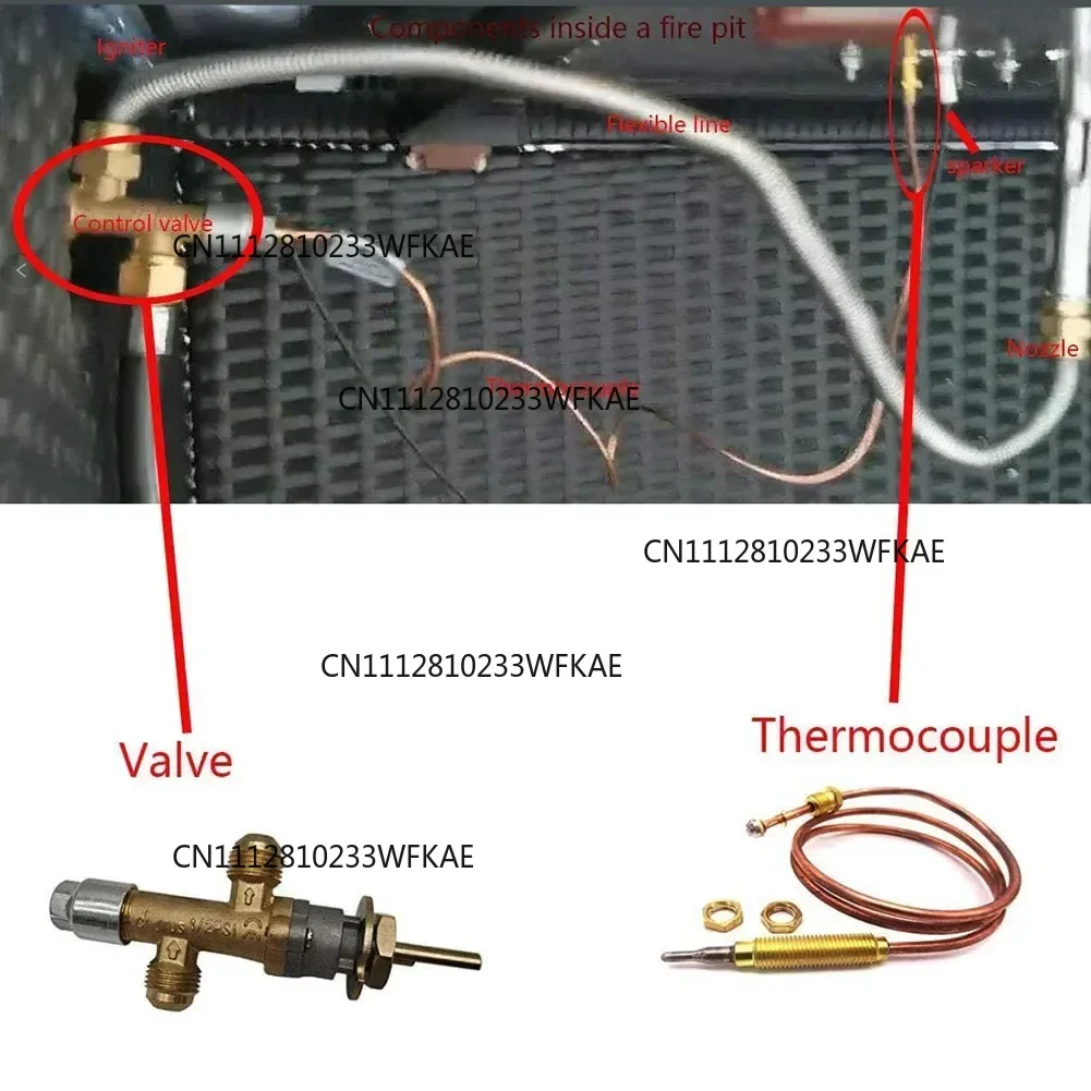 M8 Thermocouple 600mm 900mm 1200mm 1500mm Gas Burner Fireplace Accessories Thread Probe