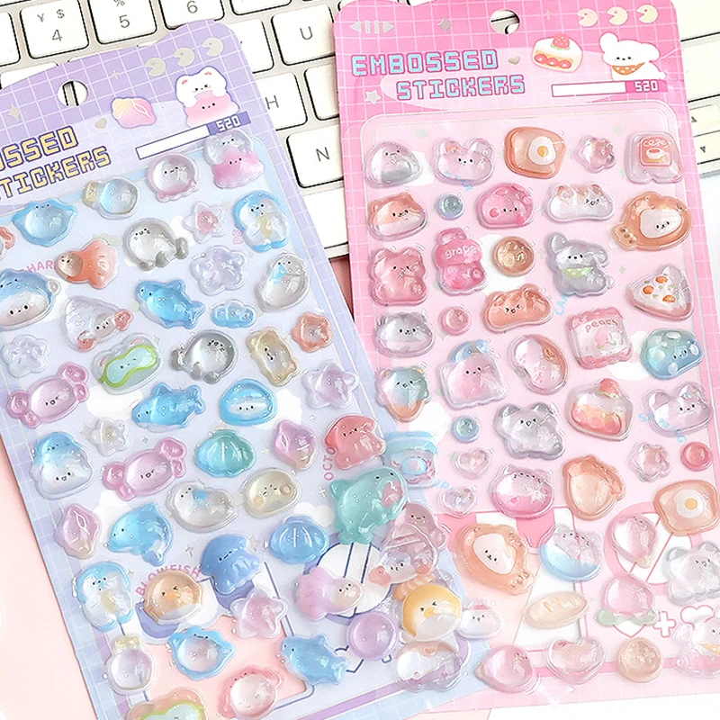 

Creative 3D Relief Stickers Cartoon DIY Diary Stationery Stickers Funny Fashion Decor Stickers Cute Aesthetic Stickers Gifts