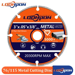 Loonpon 3 inch metalen doorslijpschijfblad 4-1/2 inch diamantdoorslijpschijf afgesneden wiel voor wapening staal ijzer INOX