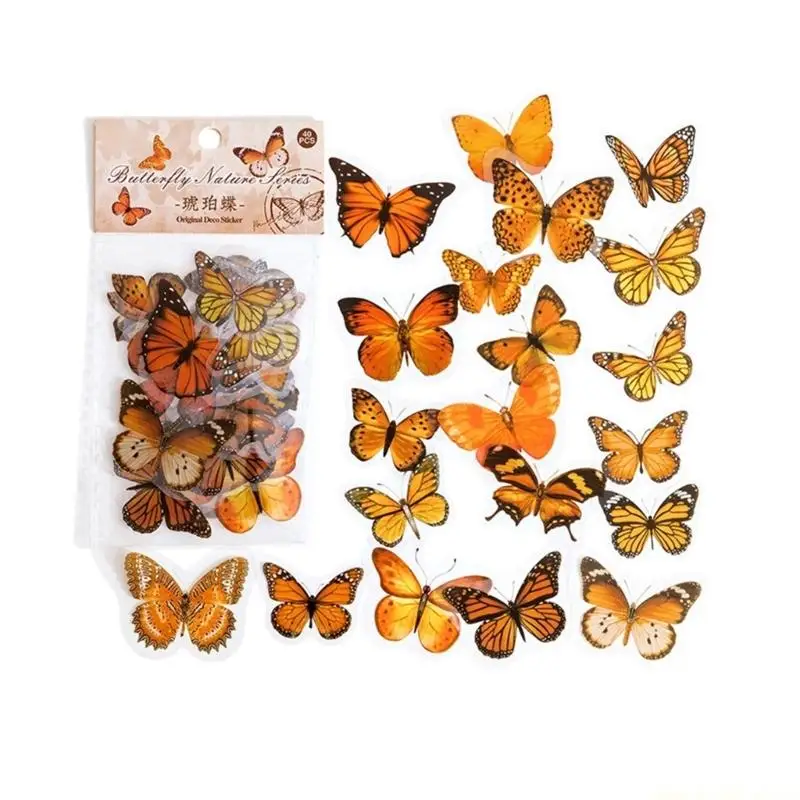 320Pcs Decorative Buttery Sticker Adhesive PET Sticker For Journal Notebook Phone Guitar Laptop Water Bottler Luggage