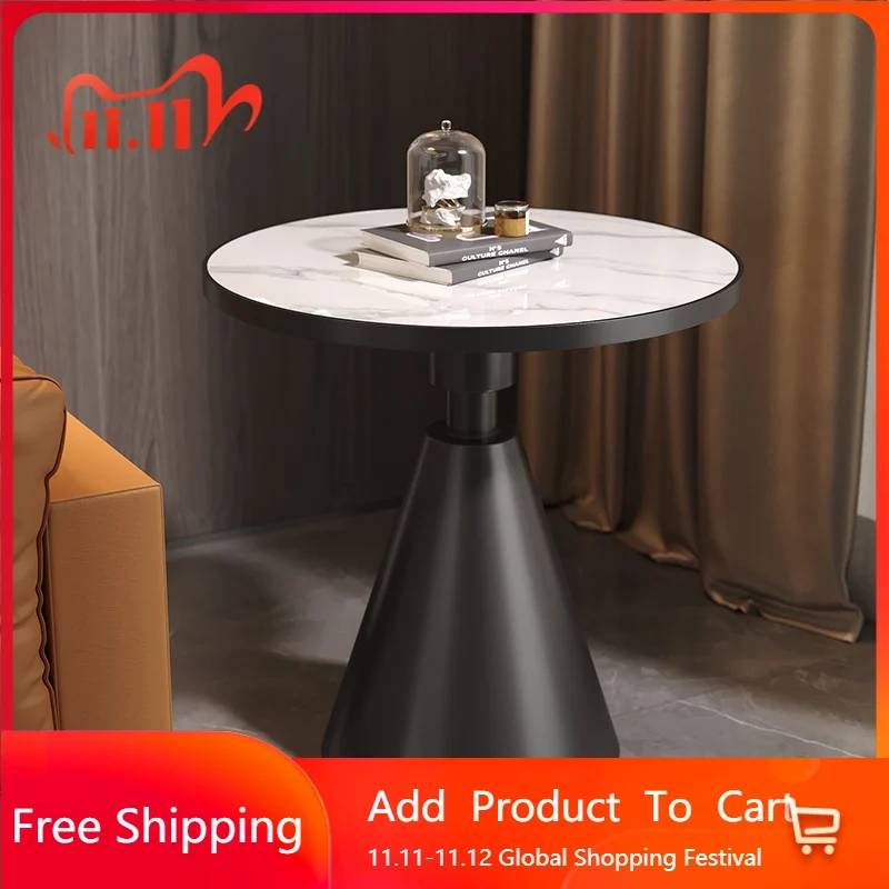 

Легкий роскошный круглый журнальный столик, дизайнерский скандинавский эстетический уникальный роскошный приставной столик, современное украшение, мебель для спальни Meubles