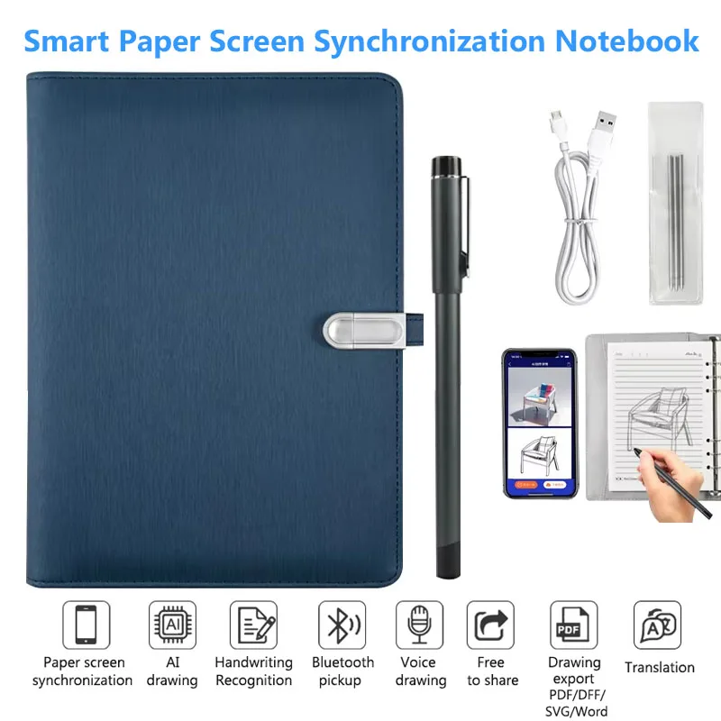 

Digital Handwriting Note Book Smart Sync Pen Diary Writing Set AI Cloud Notebook Voice Drawing Bluetooth Real-time Transmission