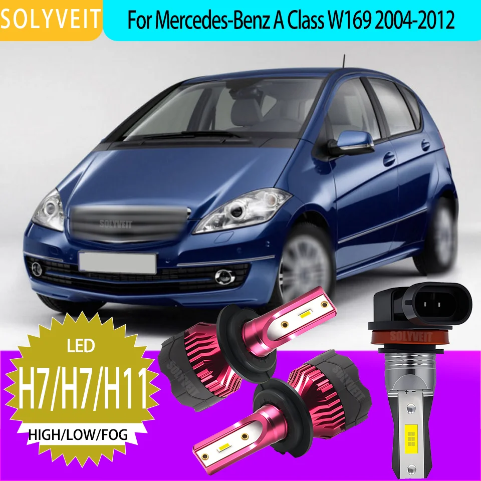 

12v 6000k White LED Kit High Low Fog Lamp Bulb H7/499/H11 For Mercedes-Benz A Class W169 2004 2005 2006 2007 2008 2009-2012