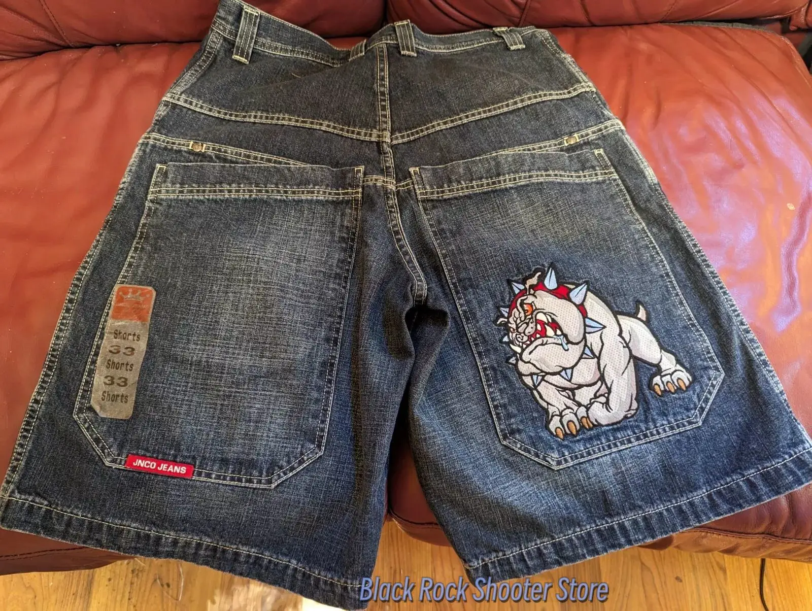 

Шорты графические в стиле Харадзюку Jnco Bulldog Y2K, винтажные мешковатые джинсовые спортивные брюки для спортзала, мужские и женские баскетбольные шорты с высокой талией