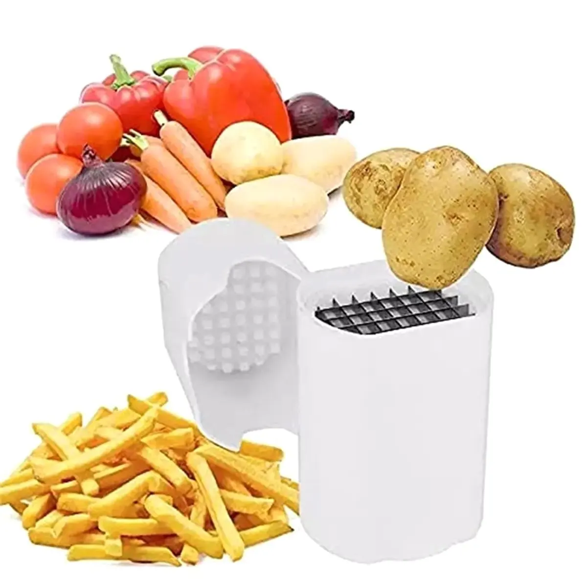 A67T NEW 1PCS French Fry Cutter Natural Cut for Vegetable Potato Tool Food Veggie Dicer Veg Chopper