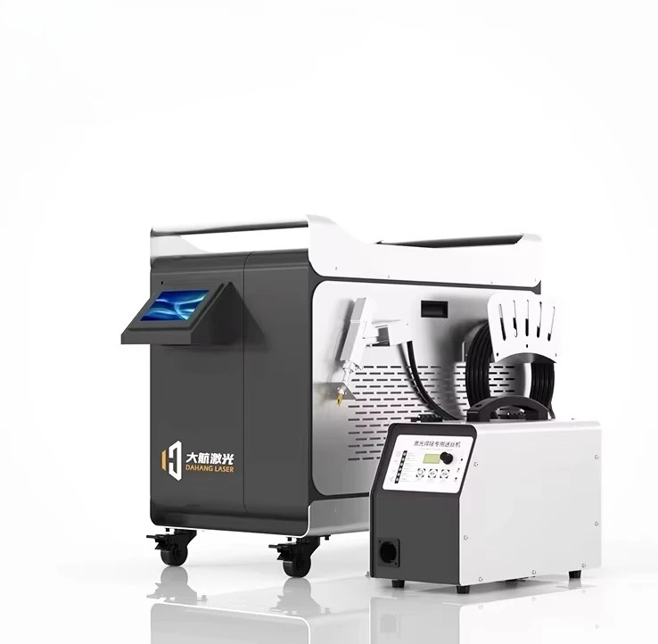 Mini Multifunctional Handheld Fiber Laser Welding Machine Air Cooling System Wire Feeder Gas Tank