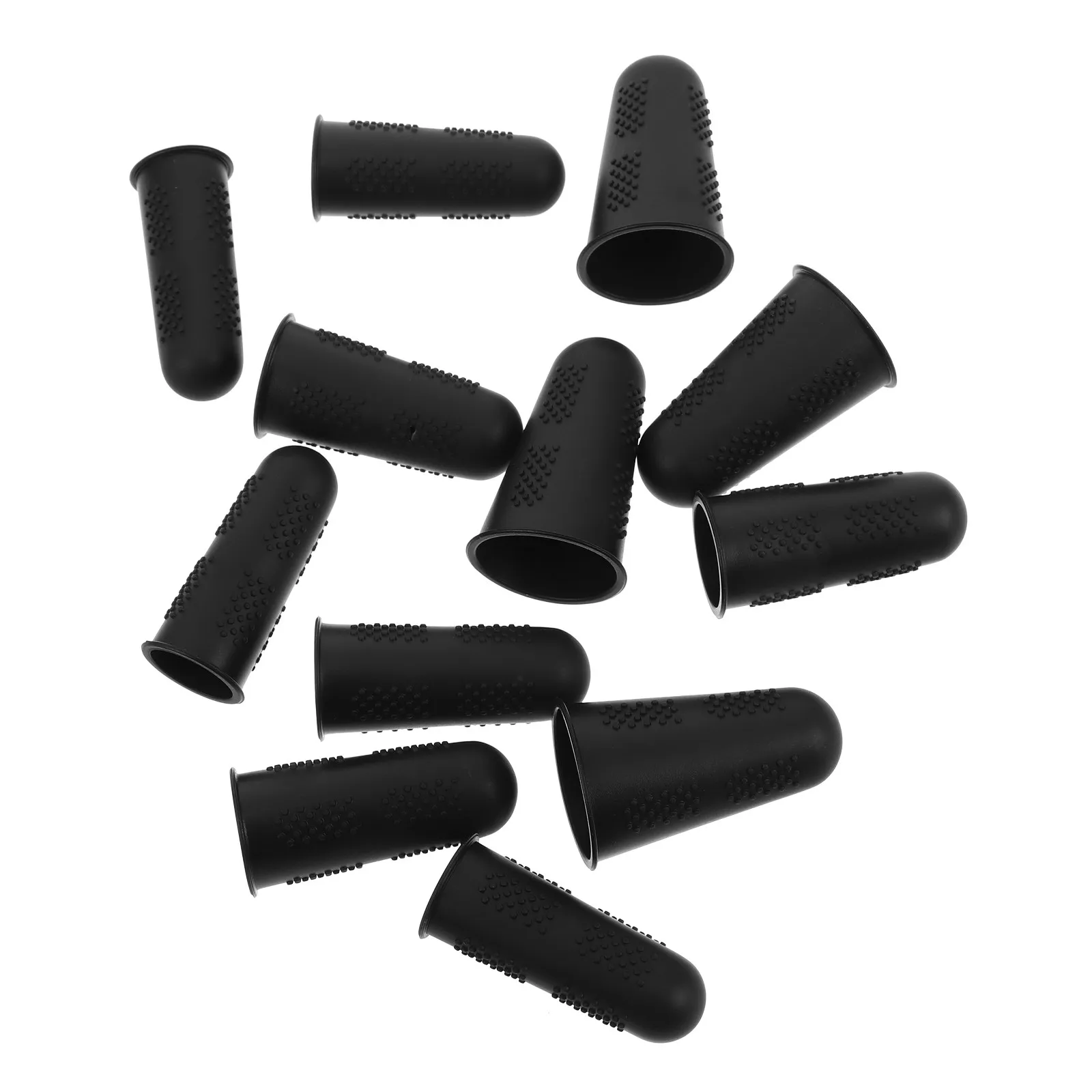 12Pcs Silicone Finger Caps Soft Flexible Heat Resistant Non-Slip Fingertip Shields for Sewing Sorting Paper Hot Glue Gun