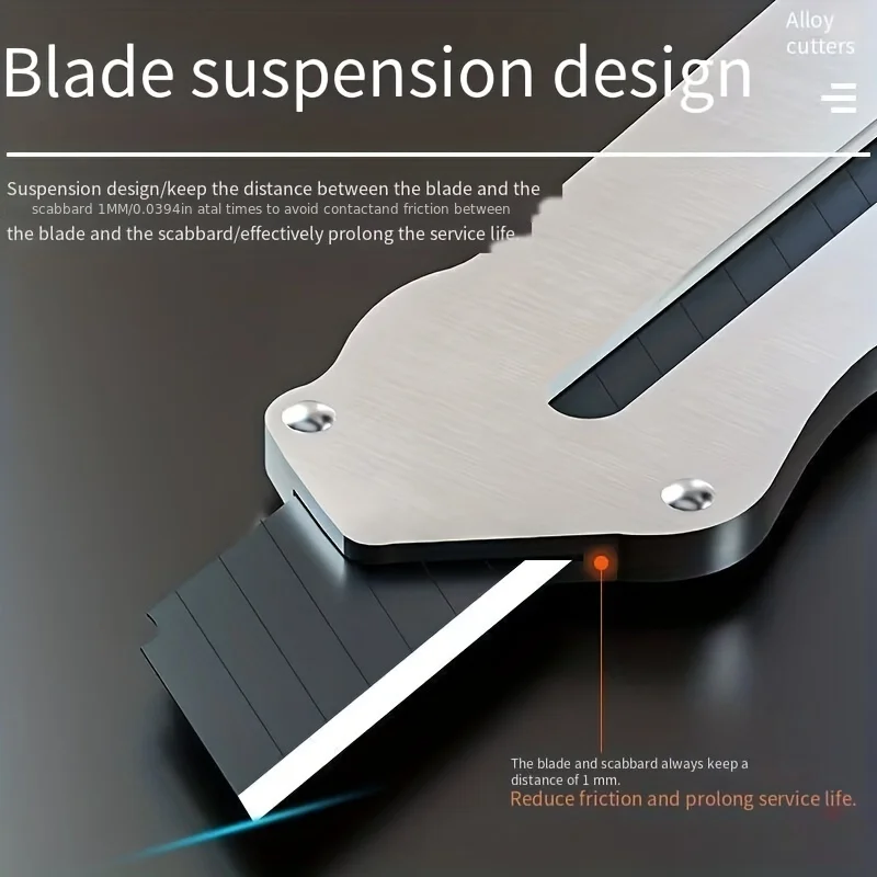 New Stainless Steel Utility Knife Steel Wallpaper Knife Holder Durable Sturdy Fast Cutting Manual Lock