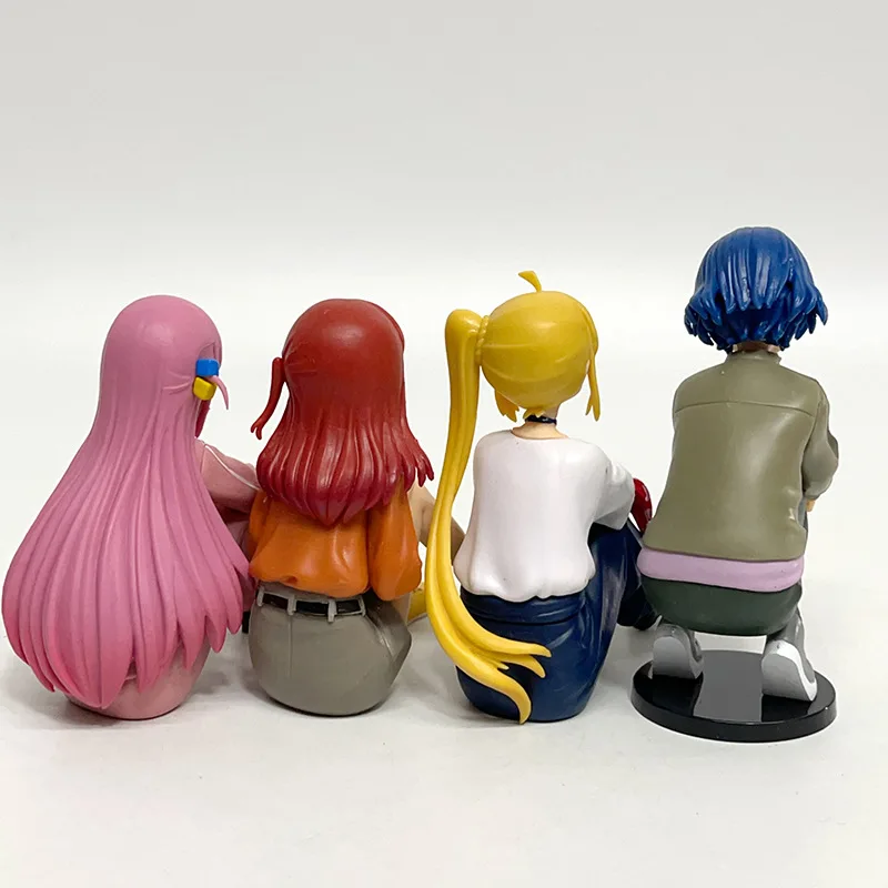 4 قطعة/المجموعة أنيمي BOCCHI الصخرة q-نسخة kawaii الجلوس الموقف عمل الشكل البلاستيكية وضع لعبة دمية زخارف مكتب جمع الهدايا #3