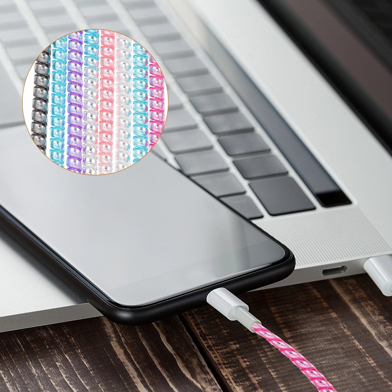 

8 PCS Protection Rope Cable Organizer Sleeve Wire USB Insulation Protector Pvc Charging Wrap Spiral