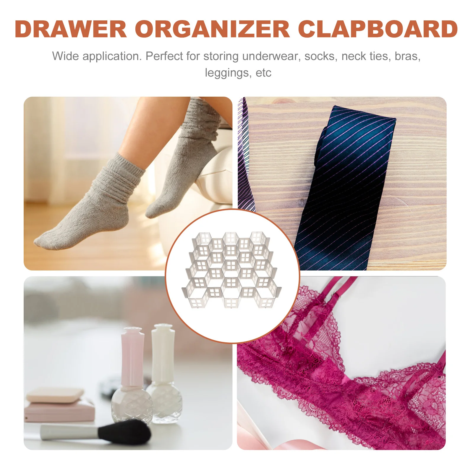 1Set Drawer Divider with Honeycomb Grid Design Plastic Organizer for Closet Dresser Underbed Storage Compartments for Small