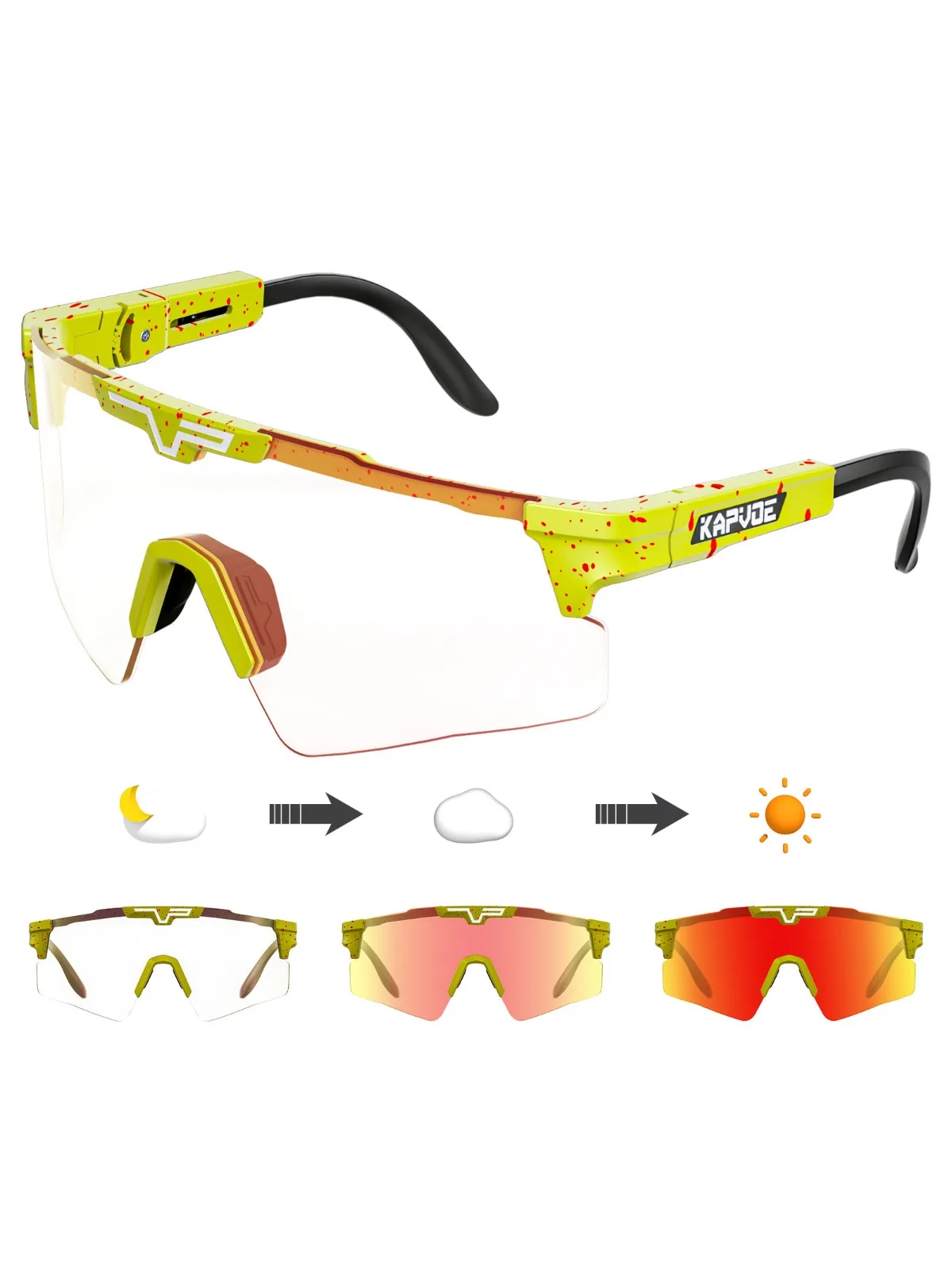 AliExpress kapvoe Kapvoe Photochromic Cycling Sunglasses for Men Glasses Women Outdoor MTB Sports Bicycle Glasses Sports Eyewear Bike Sunglasses